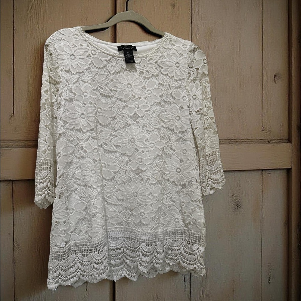 White Lace Women's Top | Classy All Occasion Top | EUC | PS